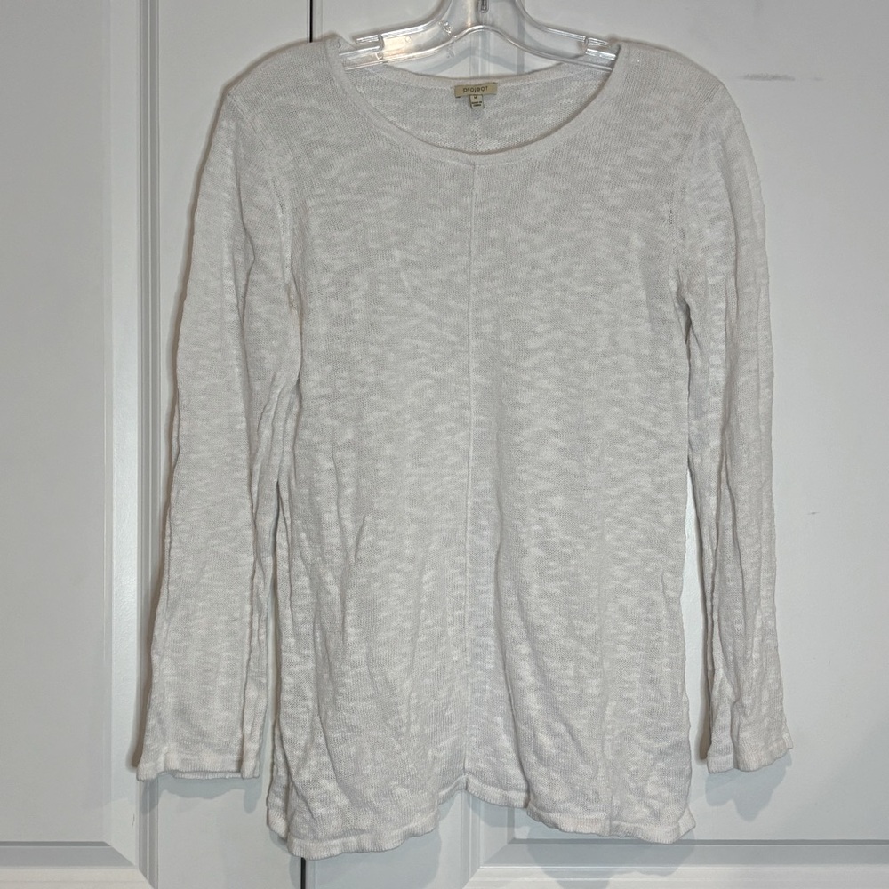 Project White Cotton Linen Slub Sweater M